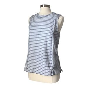J Crew‎ White Navy Striped Shell Tank Top M